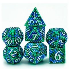 Udixi Dragon Scale Metal Dice - Blue/Green | Gear Gaming Fayetteville