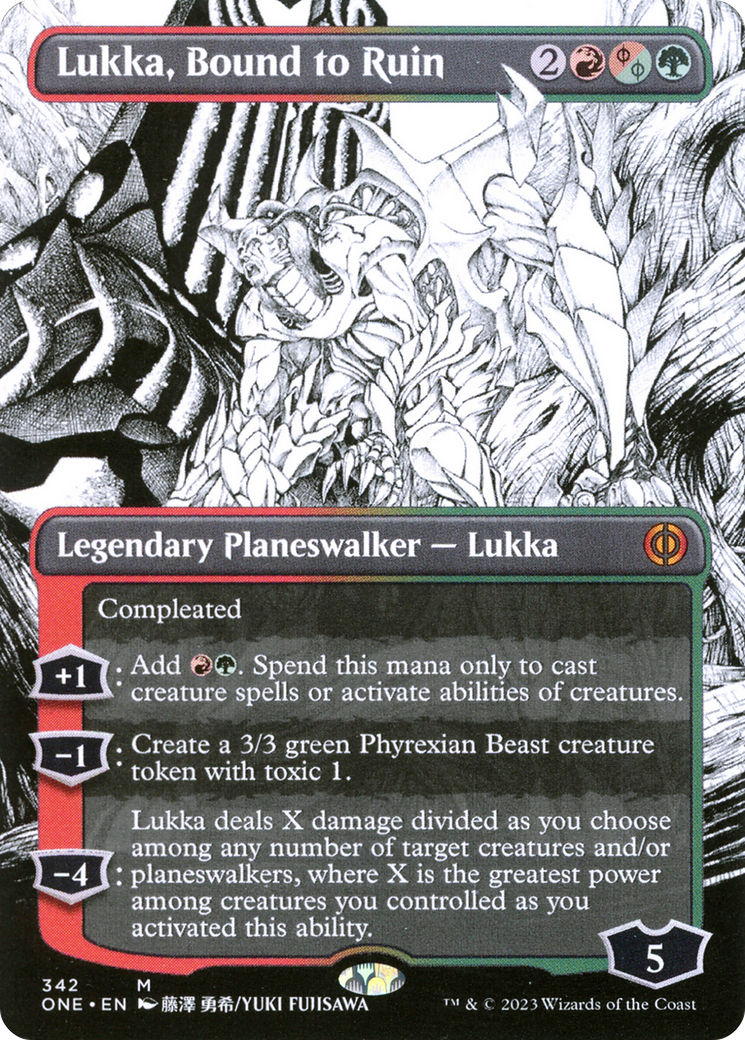 Lukka, Bound to Ruin (Borderless Manga) [Phyrexia: All Will Be One] | Gear Gaming Fayetteville