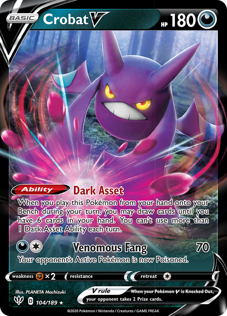 Crobat V (104/189) [Sword & Shield: Darkness Ablaze] | Gear Gaming Fayetteville