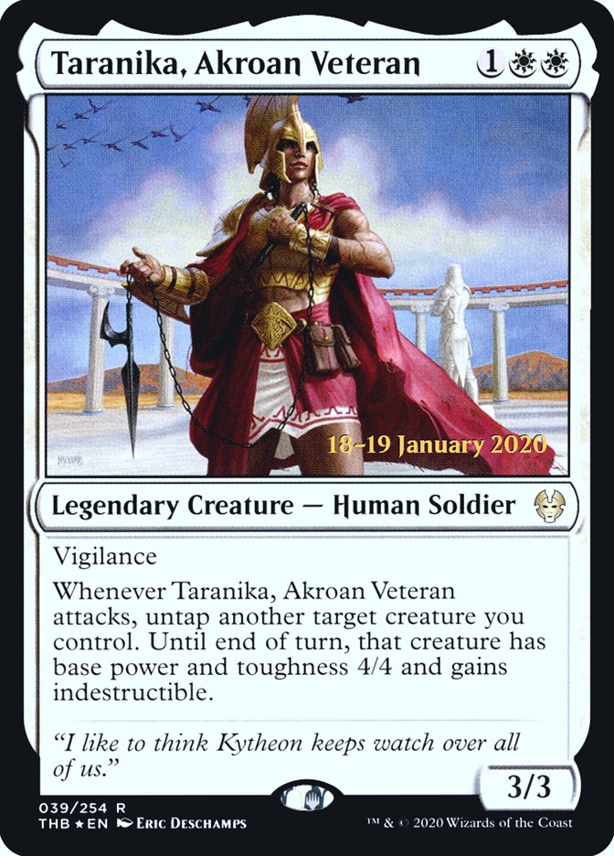 Taranika, Akroan Veteran [Theros Beyond Death Prerelease Promos] | Gear Gaming Fayetteville