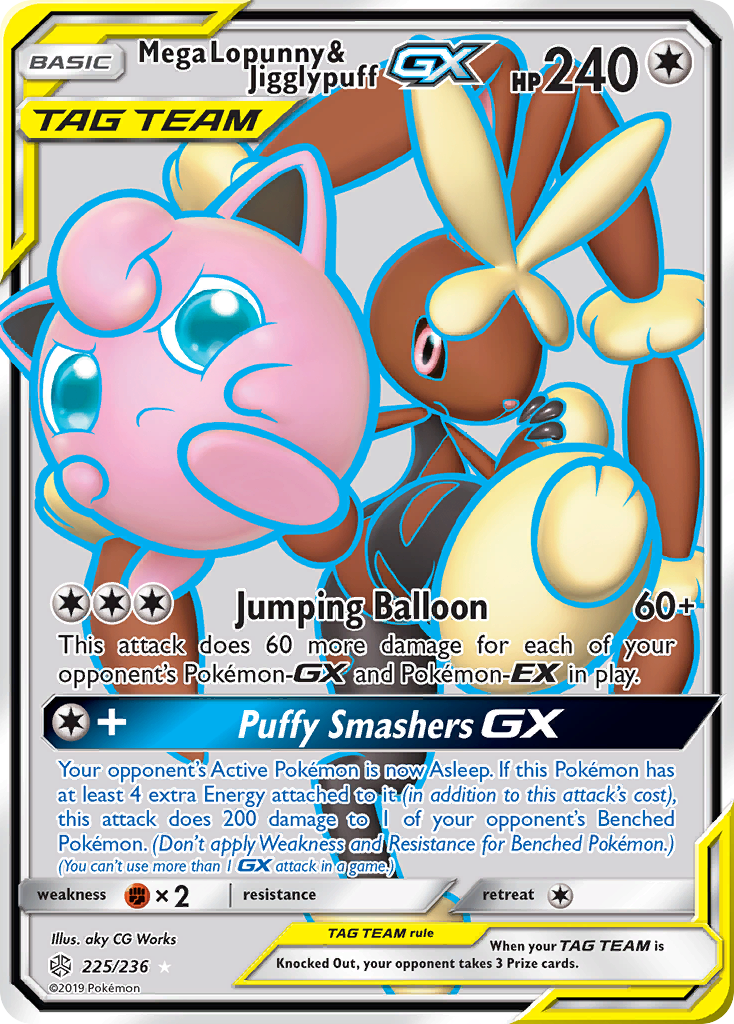 Mega Lopunny & Jigglypuff GX (225/236) [Sun & Moon: Cosmic Eclipse] | Gear Gaming Fayetteville