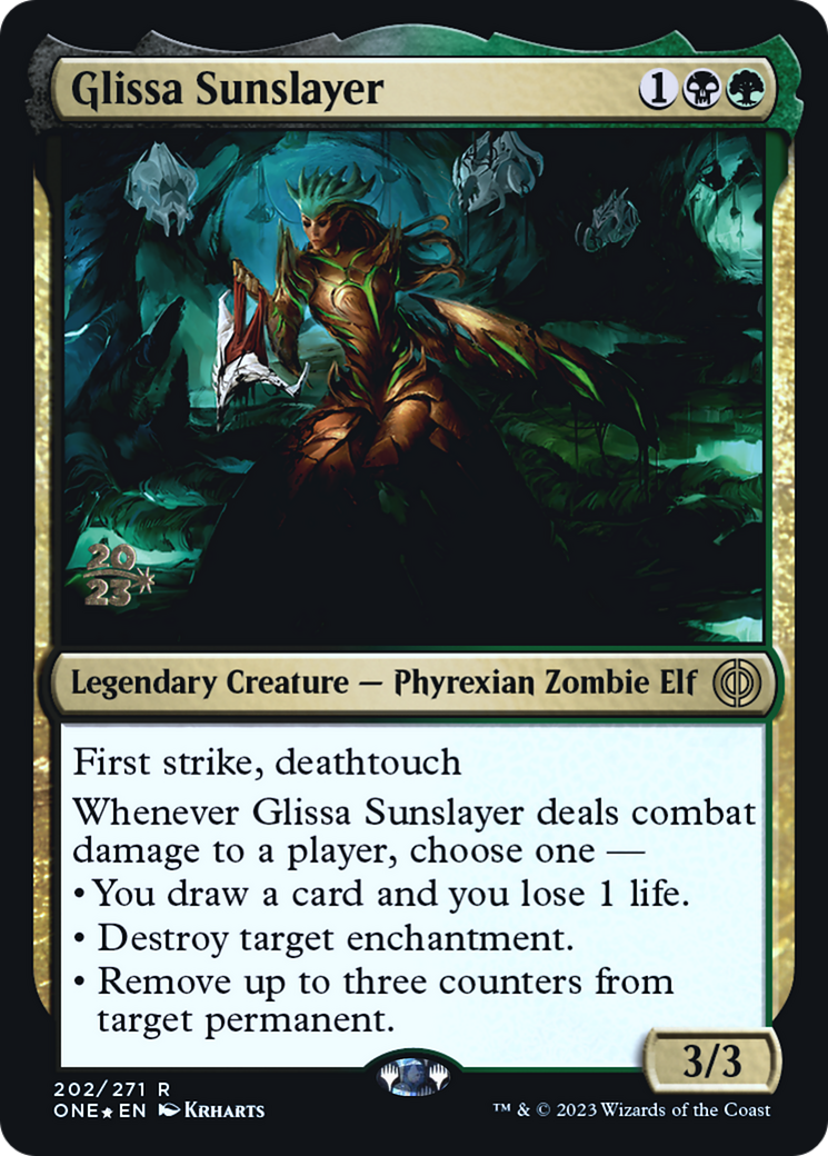 Glissa Sunslayer [Phyrexia: All Will Be One Prerelease Promos] | Gear Gaming Fayetteville