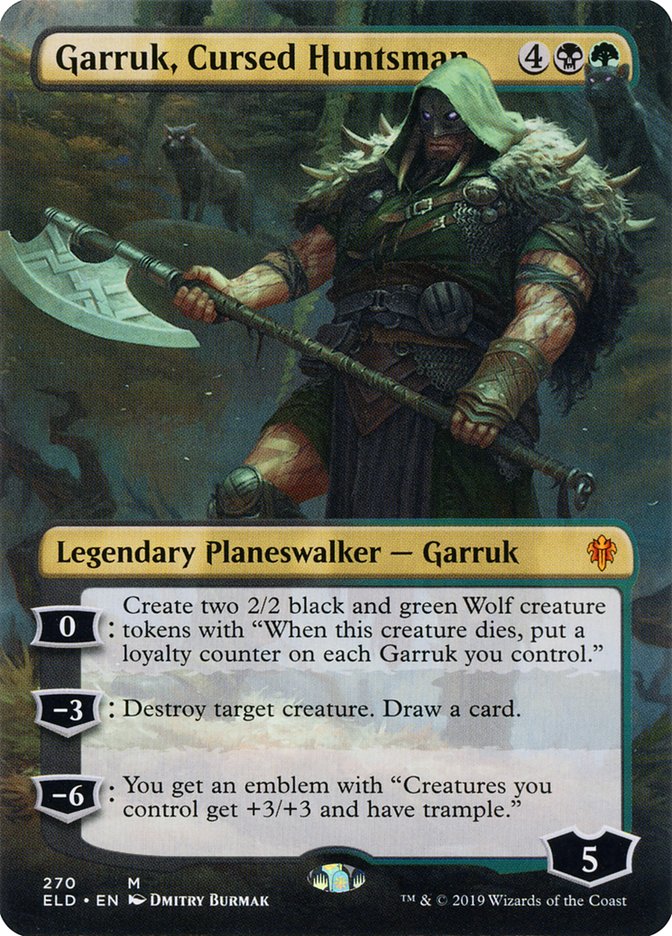 Garruk, Cursed Huntsman (Borderless) [Throne of Eldraine] | Gear Gaming Fayetteville