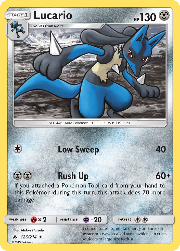 Lucario (126/214) [Sun & Moon: Unbroken Bonds] | Gear Gaming Fayetteville