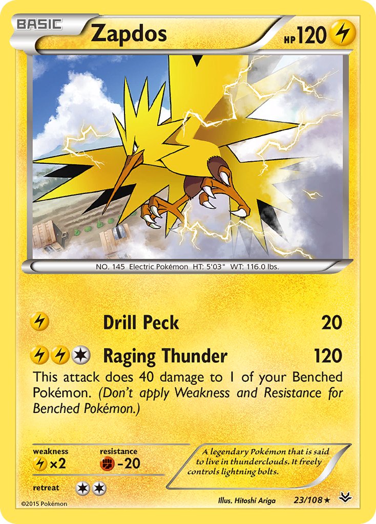 Zapdos(23/108) (Theme Deck Exclusive) [XY: Roaring Skies] | Gear Gaming Fayetteville