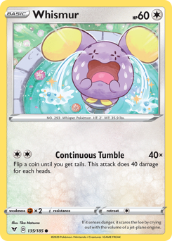 Whismur (135/185) [Sword & Shield: Vivid Voltage] | Gear Gaming Fayetteville