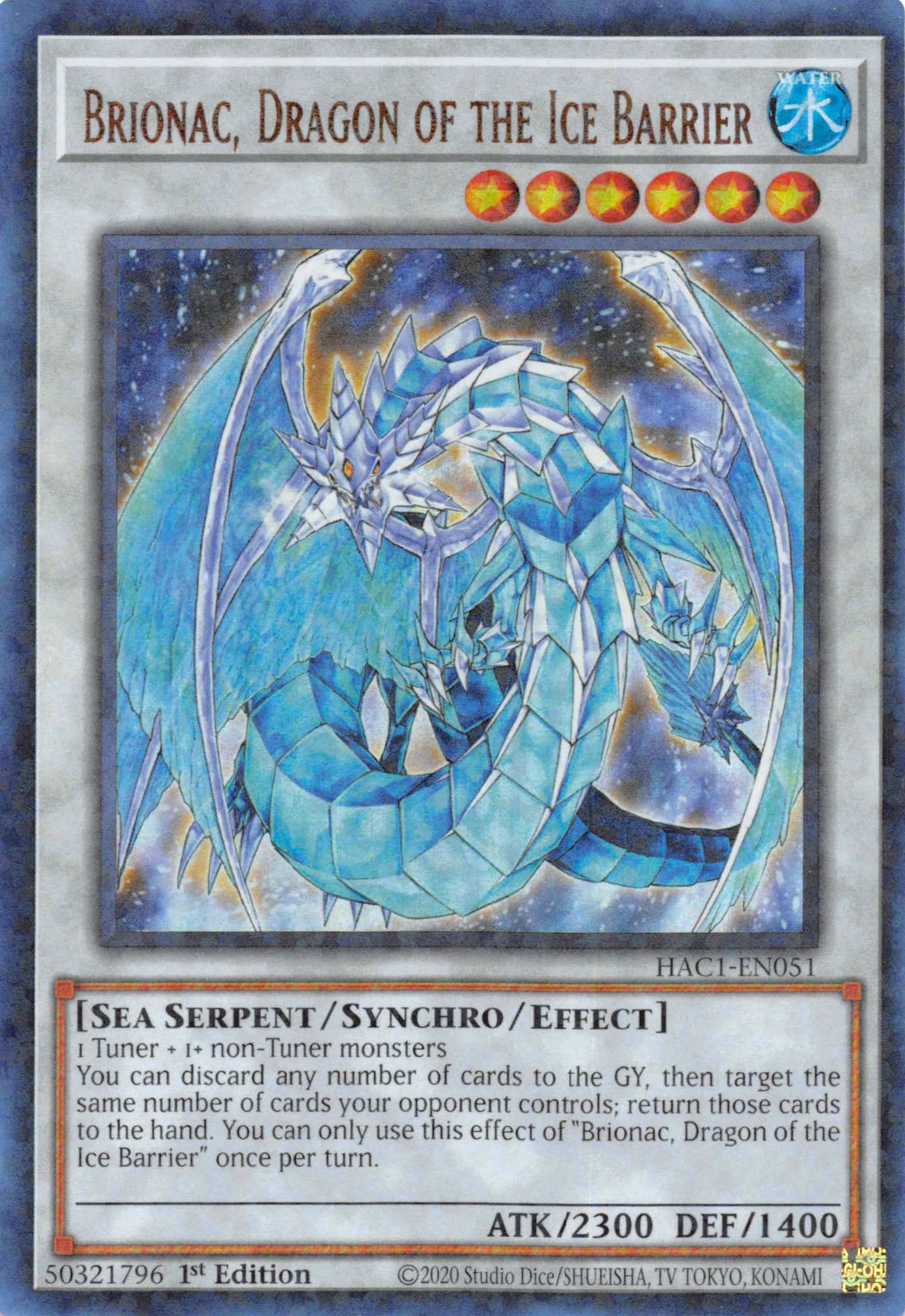 Brionac, Dragon of the Ice Barrier (Duel Terminal) [HAC1-EN051] Parallel Rare | Gear Gaming Fayetteville