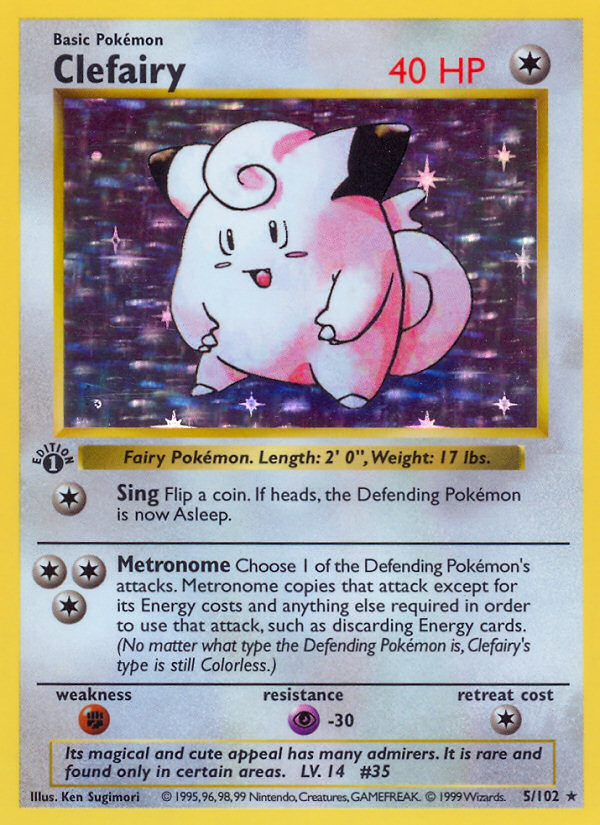 Clefairy (5/102) (Shadowless) [Base Set 1st Edition] | Gear Gaming Fayetteville