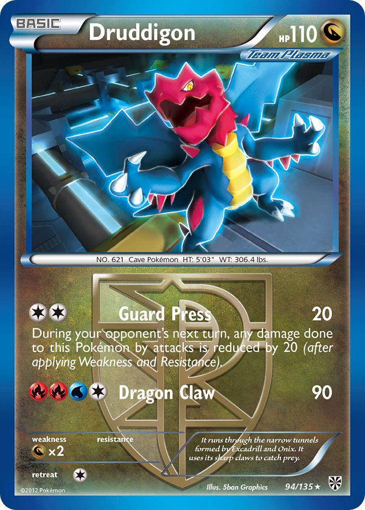 Druddigon (94/135) (Theme Deck Exclusive) [Black & White: Plasma Storm] | Gear Gaming Fayetteville