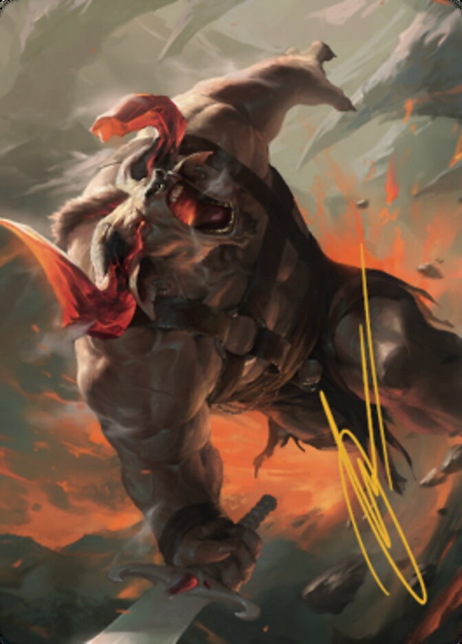Furious Bellow Art Card (Gold-Stamped Signature) [Dominaria United Art Series] | Gear Gaming Fayetteville