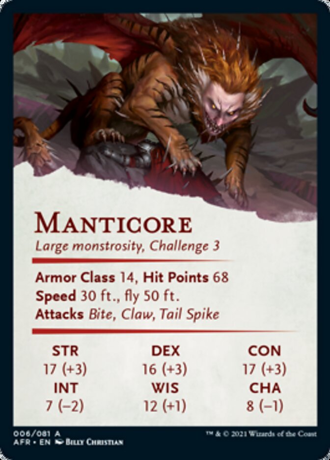 Manticore Art Card [Dungeons & Dragons: Adventures in the Forgotten Realms Art Series] | Gear Gaming Fayetteville