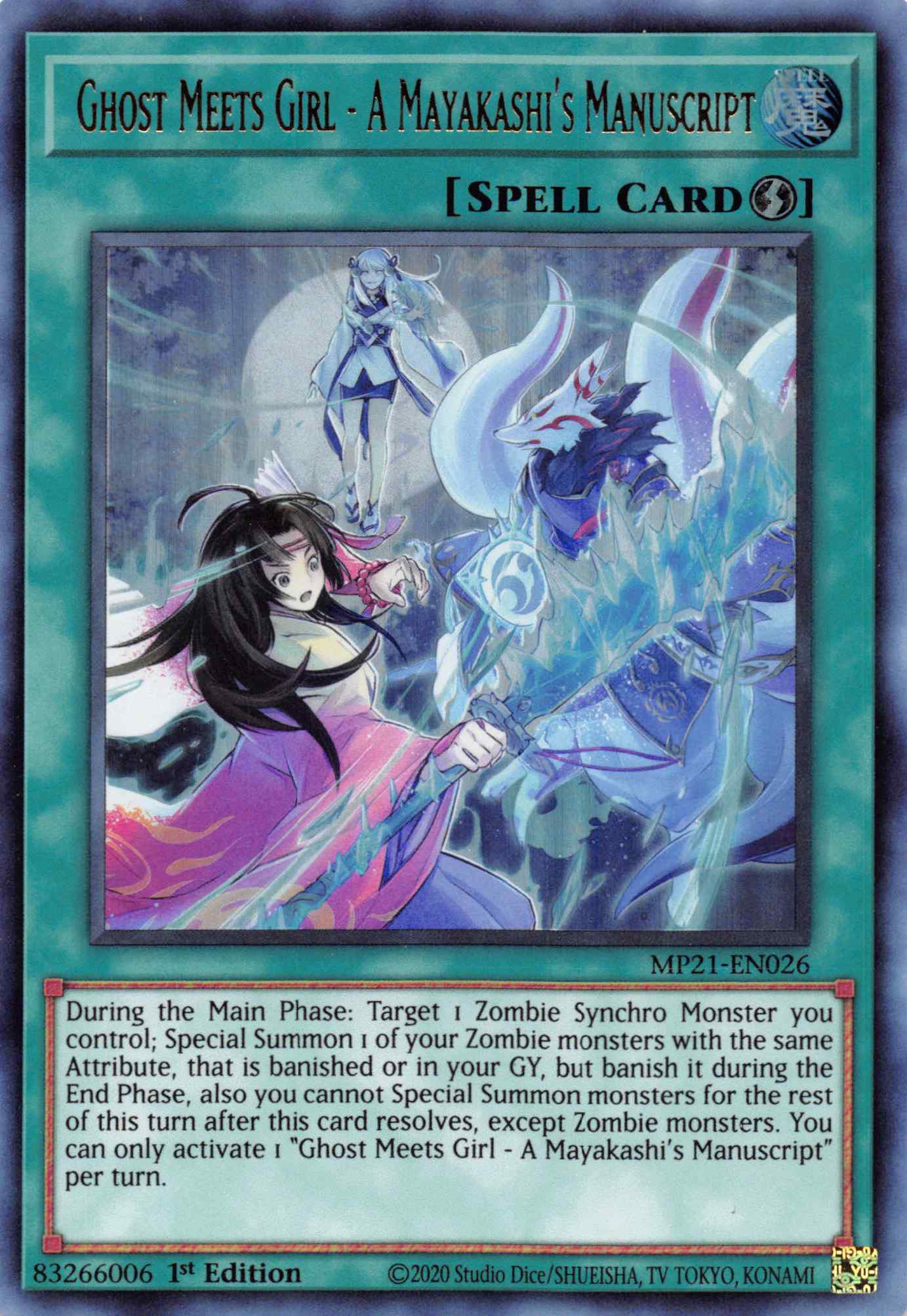 Ghost Meets Girl - A Mayakashi's Manuscript [MP21-EN026] Ultra Rare | Gear Gaming Fayetteville