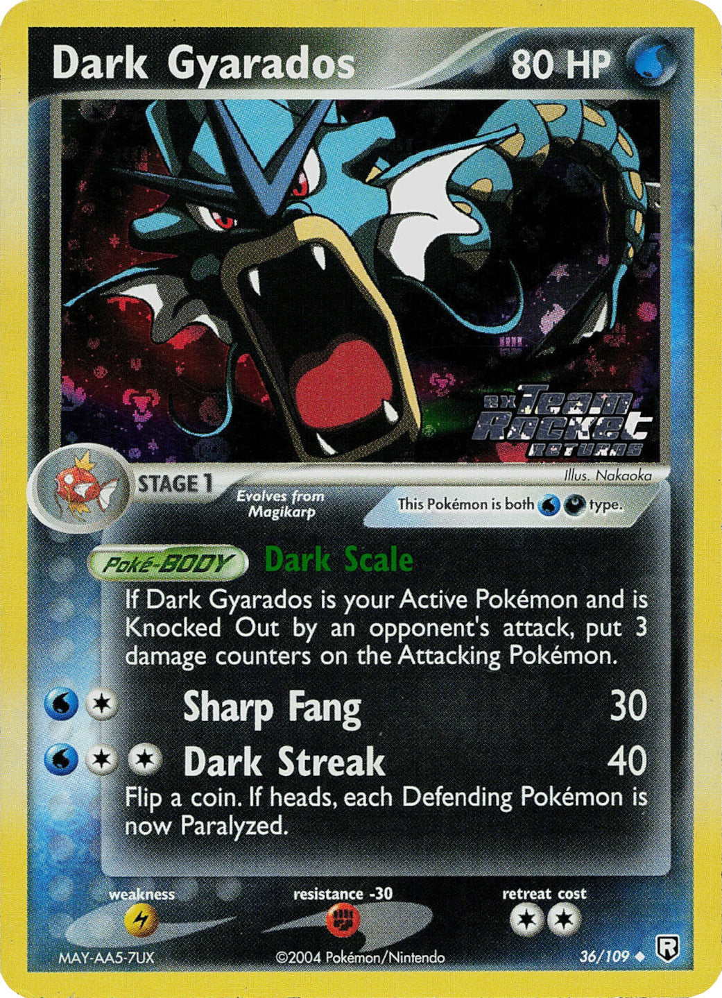 Dark Gyarados (36/109) (Stamped) [EX: Team Rocket Returns] | Gear Gaming Fayetteville