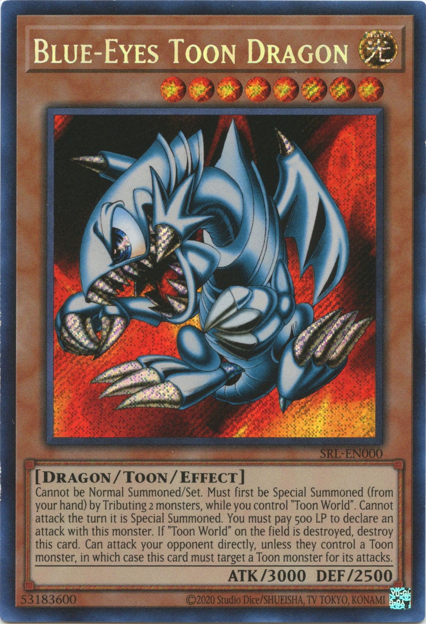 Blue-Eyes Toon Dragon (25th Anniversary) [SRL-EN000] Secret Rare | Gear Gaming Fayetteville