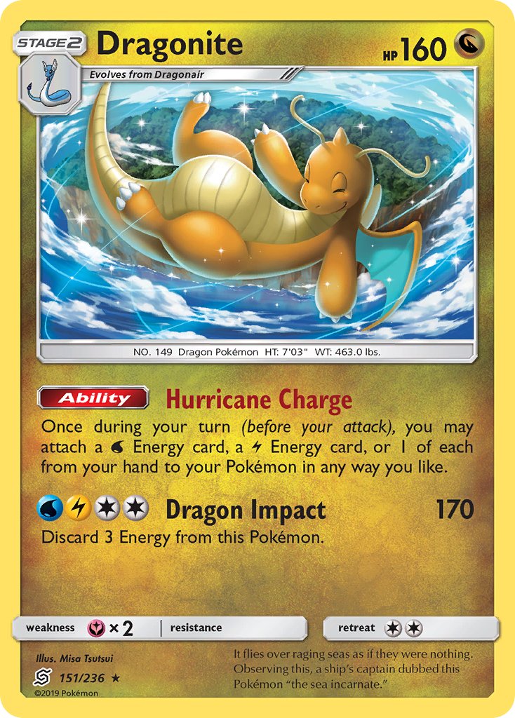 Dragonite (151/236) (Cracked Ice Holo) (Theme Deck Exclusives) [Sun & Moon: Unified Minds] | Gear Gaming Fayetteville