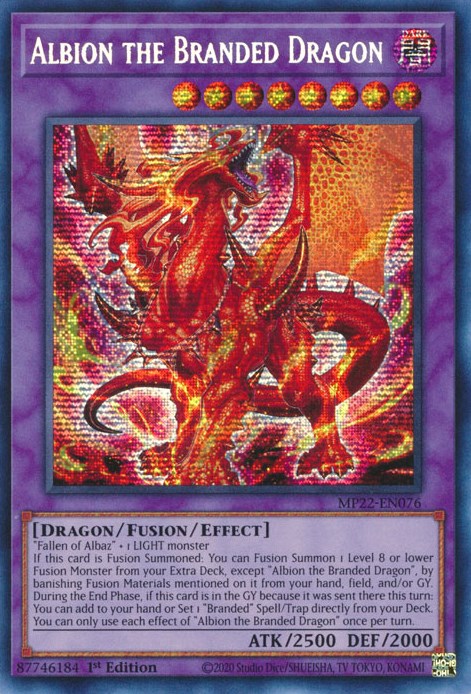 Albion the Branded Dragon [MP22-EN076] Prismatic Secret Rare | Gear Gaming Fayetteville