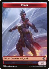 Rebel // Phyrexian Germ Double-Sided Token [Phyrexia: All Will Be One Commander Tokens] | Gear Gaming Fayetteville
