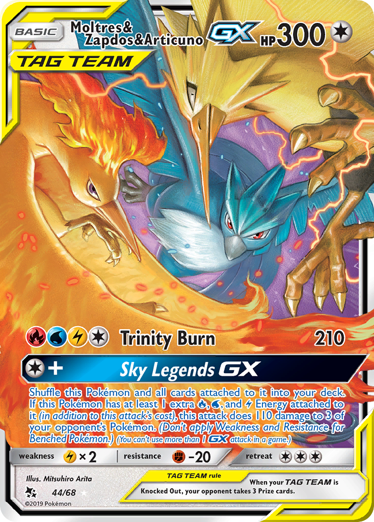 Moltres & Zapdos & Articuno GX (44/68) [Sun & Moon: Hidden Fates] | Gear Gaming Fayetteville