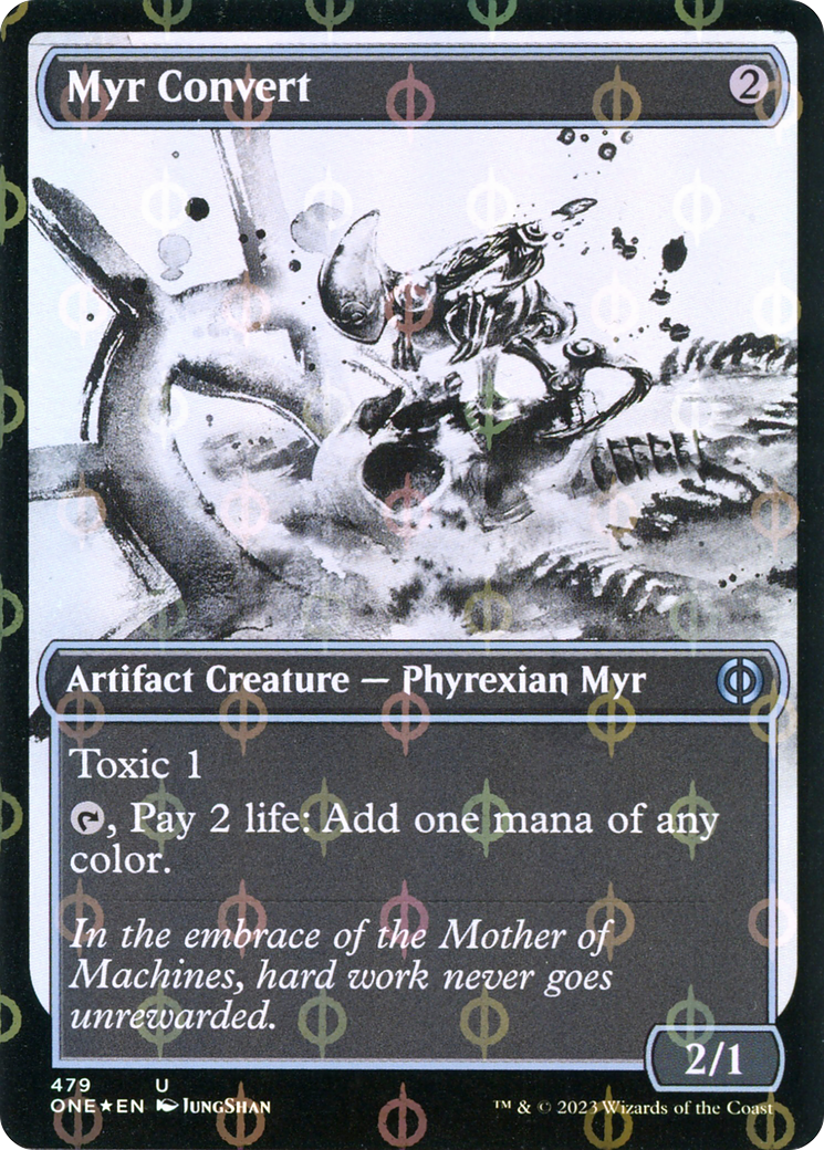 Myr Convert (Showcase Ichor Step-and-Compleat Foil) [Phyrexia: All Will Be One] | Gear Gaming Fayetteville