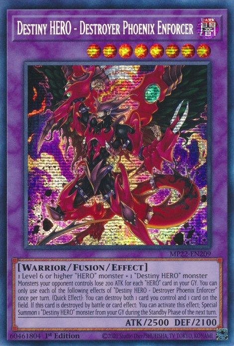 Destiny HERO - Destroyer Phoenix Enforcer [MP22-EN209] Prismatic Secret Rare | Gear Gaming Fayetteville