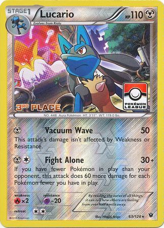 Lucario (63/124) (League Promo 3rd Place) [XY: Fates Collide] | Gear Gaming Fayetteville