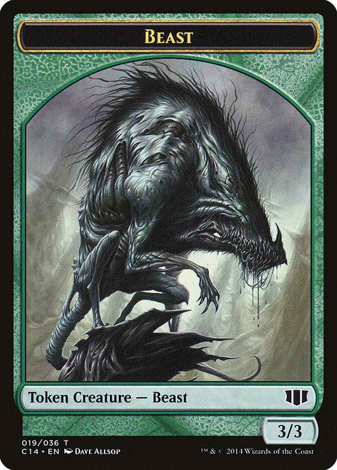 Elemental // Beast (019/036) Double-Sided Token [Commander 2014 Tokens] | Gear Gaming Fayetteville