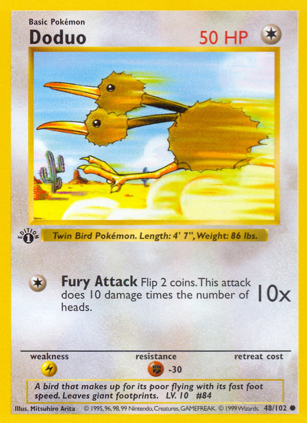 Doduo (48/102) (Shadowless) [Base Set 1st Edition] | Gear Gaming Fayetteville