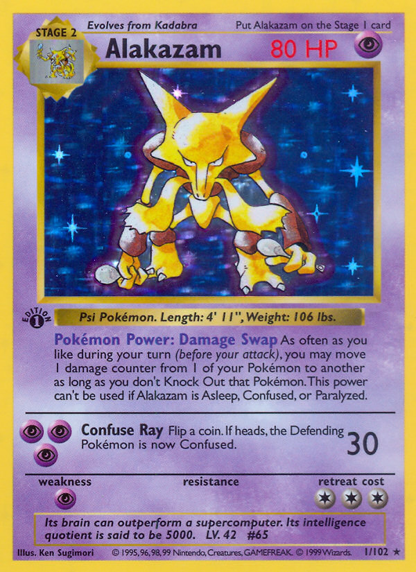 Alakazam (1/102) (Shadowless) [Base Set 1st Edition] | Gear Gaming Fayetteville