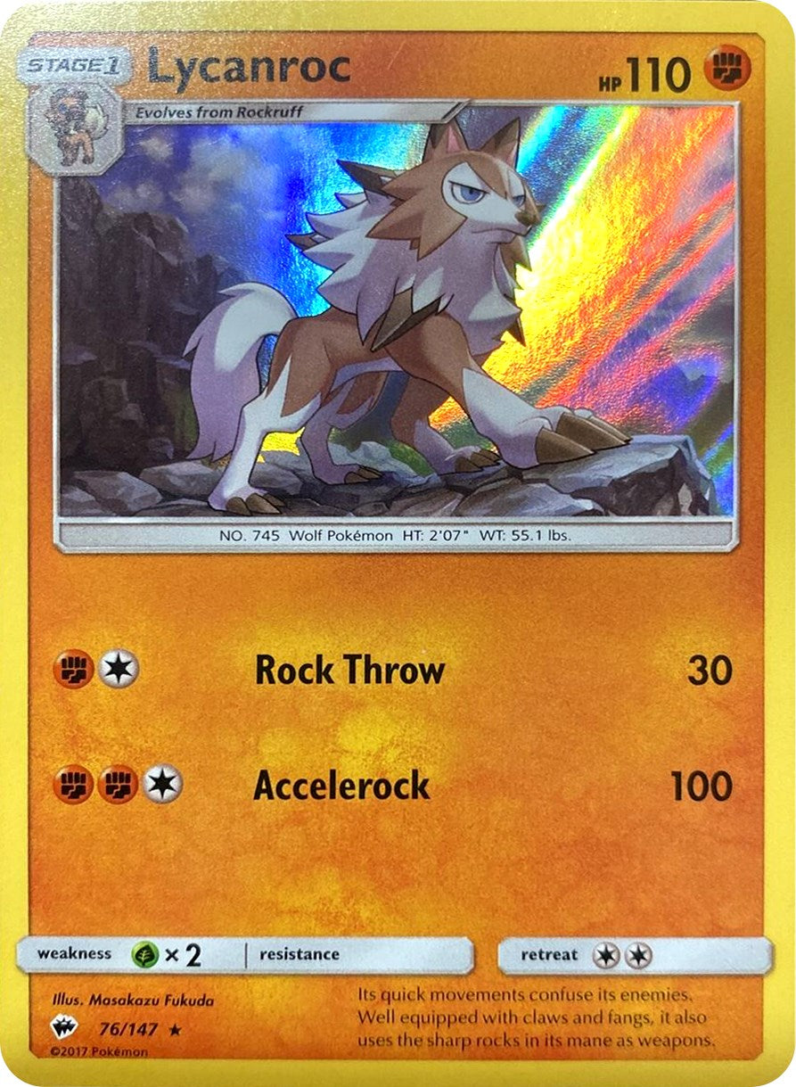 Lycanroc (76/147) (Water Web Holo) [Sun & Moon: Burning Shadows] | Gear Gaming Fayetteville