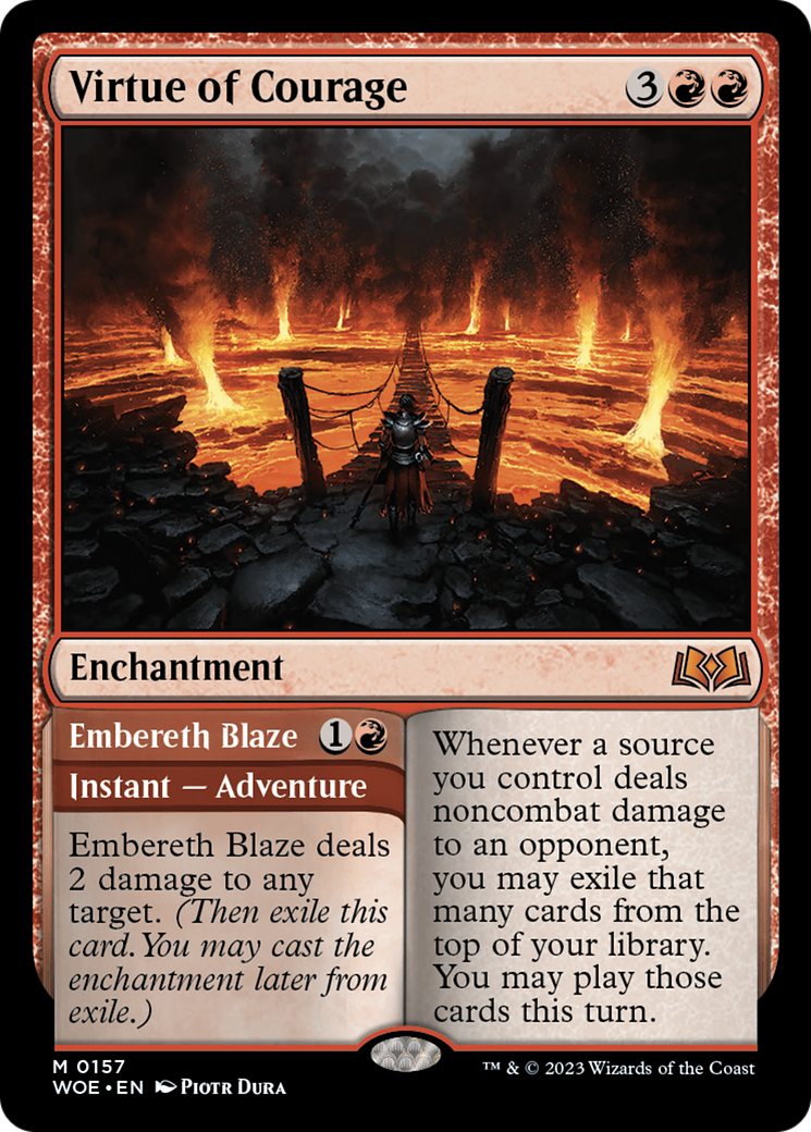 Virtue of Courage // Embereth Blaze [Wilds of Eldraine] | Gear Gaming Fayetteville