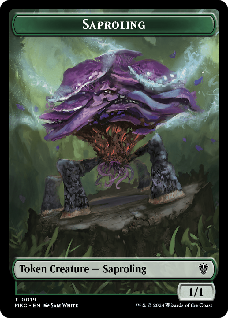 Saproling // Manifest Double-Sided Token [Murders at Karlov Manor Commander Tokens] | Gear Gaming Fayetteville