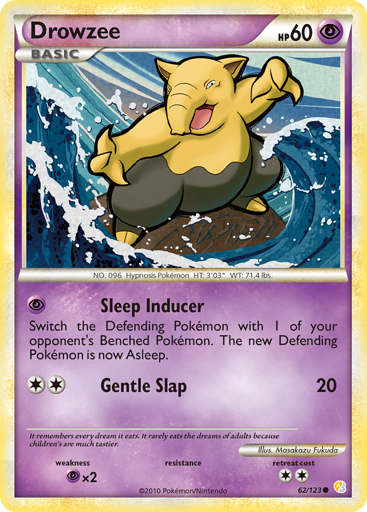 Drowzee (62/123) [HeartGold & SoulSilver: Base Set] | Gear Gaming Fayetteville