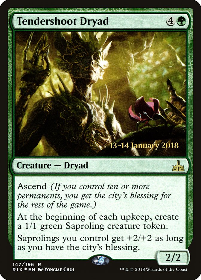 Tendershoot Dryad [Rivals of Ixalan Prerelease Promos] | Gear Gaming Fayetteville