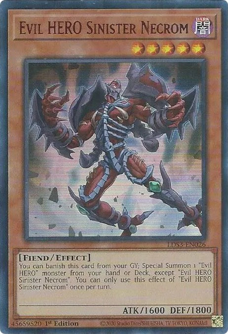 Evil HERO Sinister Necrom (Red) [LDS3-EN026] Ultra Rare | Gear Gaming Fayetteville