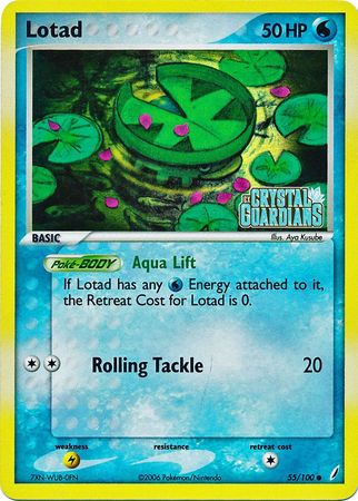 Lotad (55/100) (Stamped) [EX: Crystal Guardians] | Gear Gaming Fayetteville