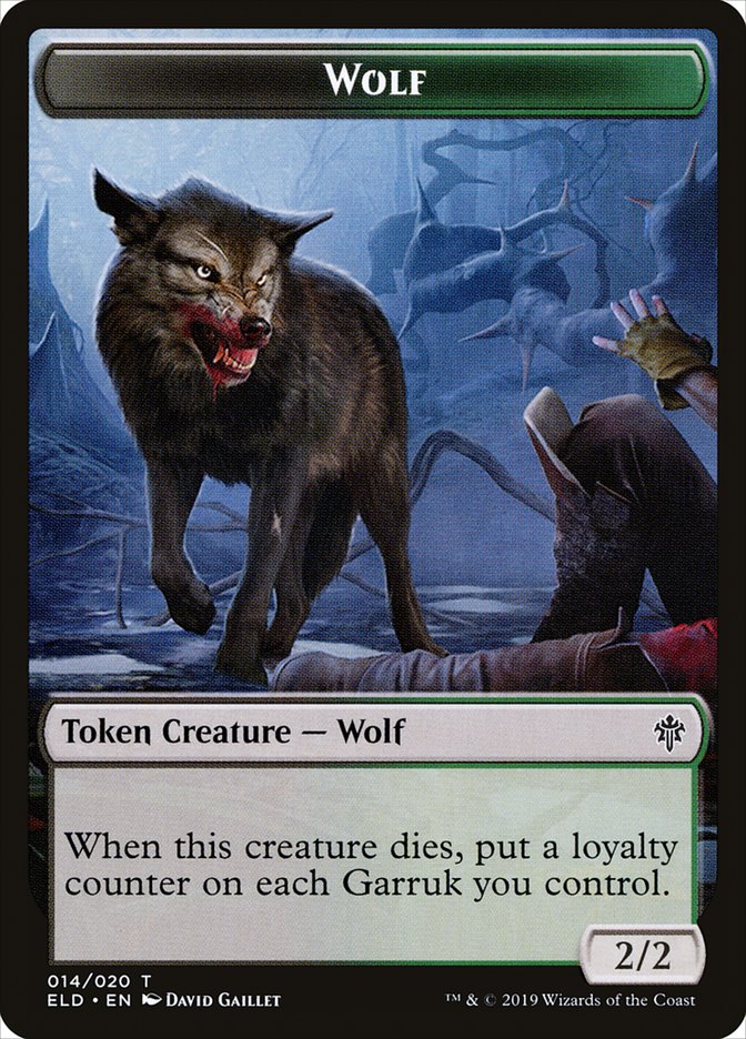 Wolf Token [Throne of Eldraine Tokens] | Gear Gaming Fayetteville