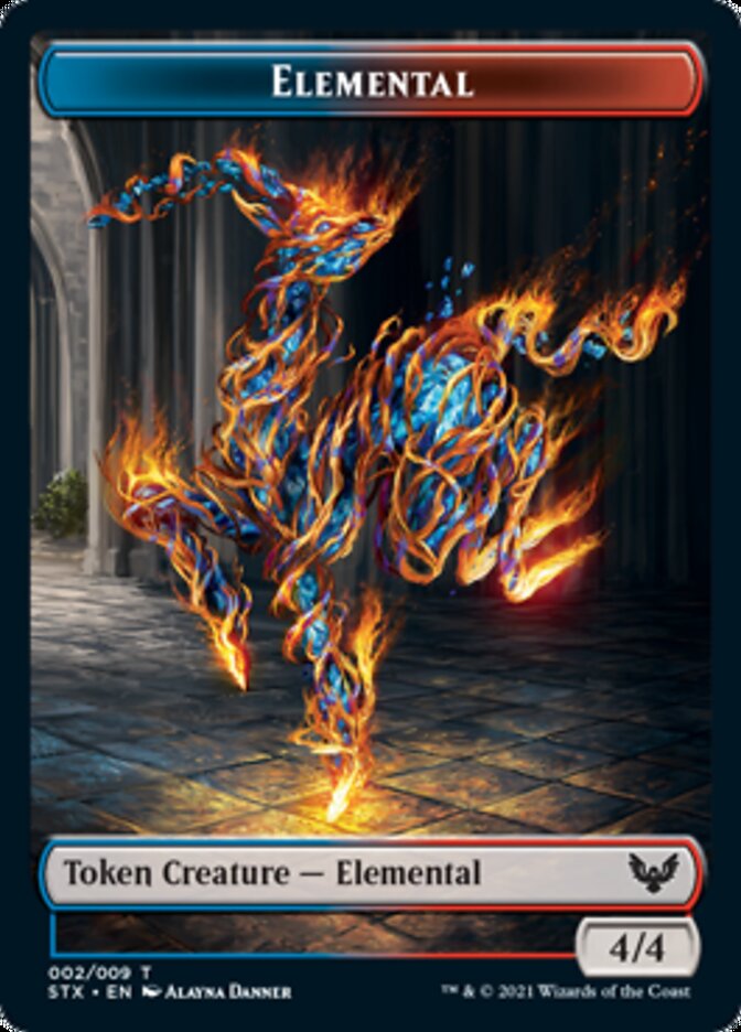 Elemental // Rowan, Scholar of Sparks Emblem Double-Sided Token [Strixhaven: School of Mages Tokens] | Gear Gaming Fayetteville