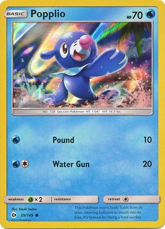 Popplio (39/149) (Water Web Holo) [Sun & Moon: Base Set] | Gear Gaming Fayetteville