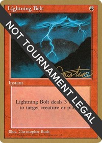 Lightning Bolt - 1996 Mark Justice (4ED) [World Championship Decks] | Gear Gaming Fayetteville