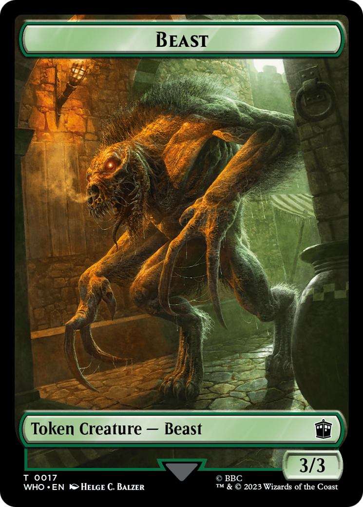 Human Rogue // Beast Double-Sided Token [Doctor Who Tokens] | Gear Gaming Fayetteville