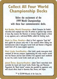 1999 World Championship Advertisement Card [World Championship Decks] | Gear Gaming Fayetteville