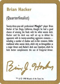 1998 Brian Hacker Biography Card [World Championship Decks] | Gear Gaming Fayetteville