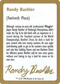 1998 Randy Buehler Biography Card [World Championship Decks] | Gear Gaming Fayetteville