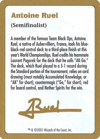 2001 Antoine Ruel Biography Card [World Championship Decks] | Gear Gaming Fayetteville