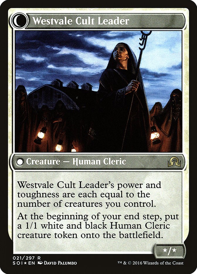 Hanweir Militia Captain // Westvale Cult Leader [Shadows over Innistrad Prerelease Promos] | Gear Gaming Fayetteville