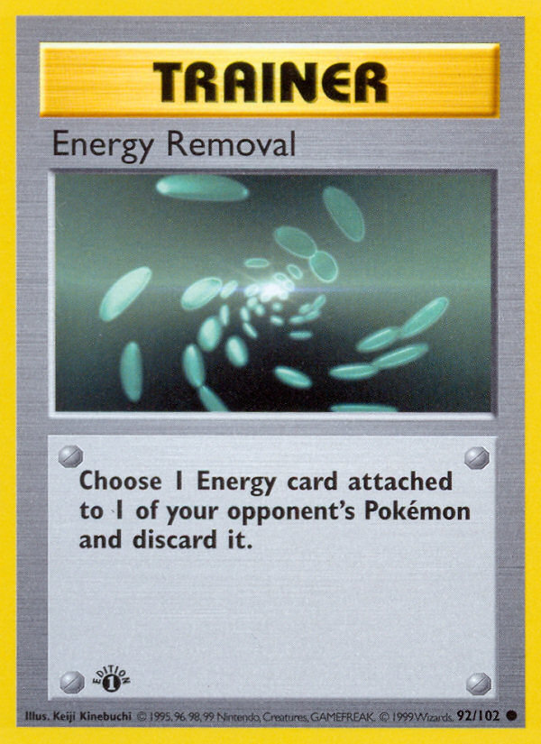 Energy Removal (92/102) (Shadowless) [Base Set 1st Edition] | Gear Gaming Fayetteville