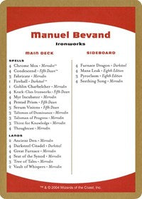 2004 Manuel Bevand Decklist Card [World Championship Decks] | Gear Gaming Fayetteville