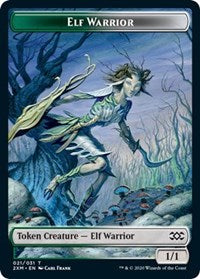 Elf Warrior // Plant Double-Sided Token [Double Masters Tokens] | Gear Gaming Fayetteville