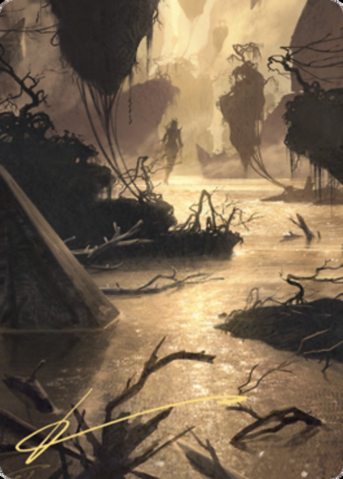 Murkwater Pathway Art Card (Gold-Stamped Signature) [Zendikar Rising Art Series] | Gear Gaming Fayetteville