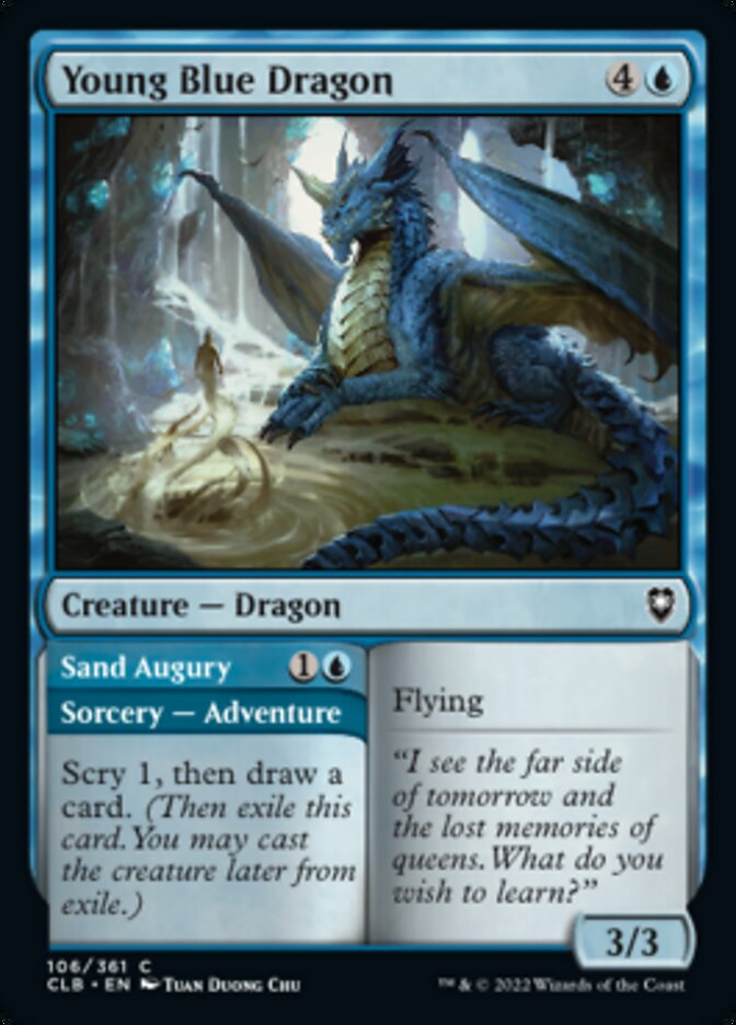 Young Blue Dragon // Sand Augury [Commander Legends: Battle for Baldur's Gate] | Gear Gaming Fayetteville